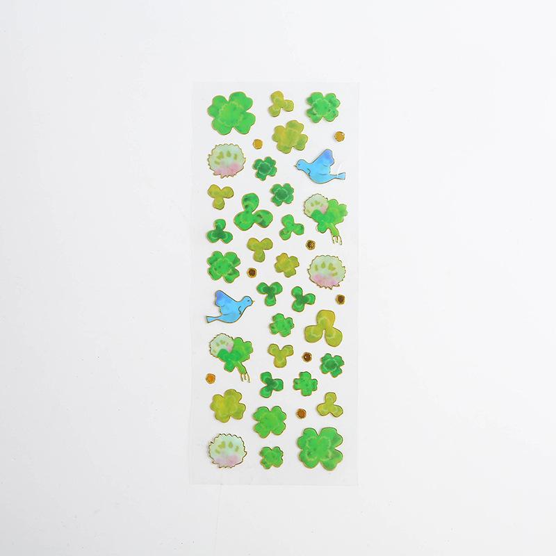 1 Pcs Cartoon Hot Stamping Transparent Stickers Escolar Student Diy Kawaii Scrapbooking Albums Decorative Stickers Stationery