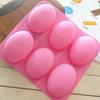 6-Hole Multi-Purpose Oval Silicone Soap Mold Suitable For Cake Pans 3D Oval Shape Easy To Demold And Clean