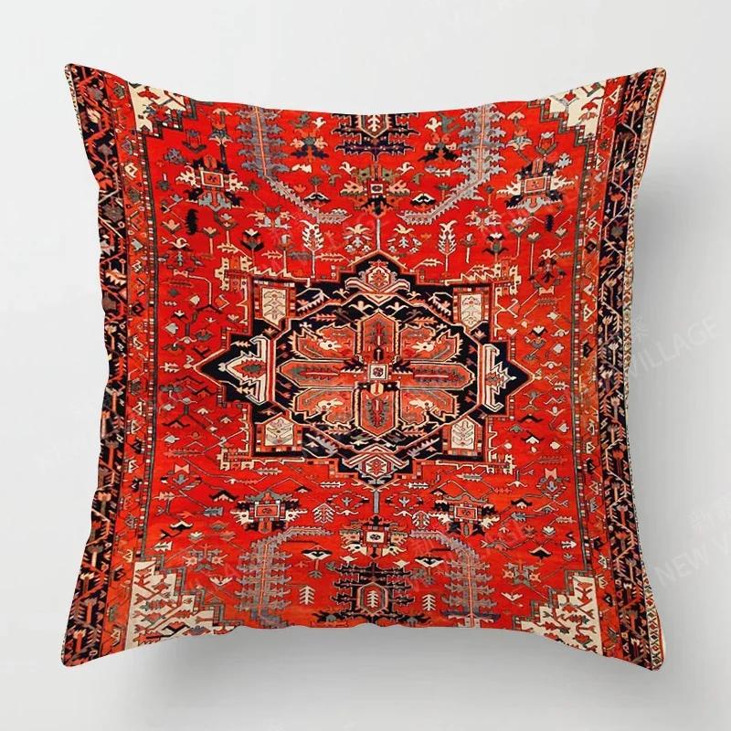 Home Decor Colorful Ethnic Pattern Digital Print Pillow Covers Pattern Cushion Cover Suitable for Sofa Bedroom Car Pillow Cover