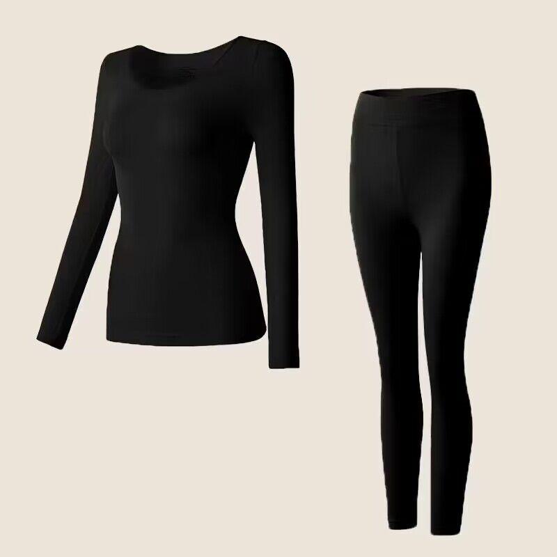 2er Pack Damen Thermo-Unterwäsche - Nahtlose spurenlose Unterhemden, Leichte warme Basisschicht geeignet für Herbst und Winter