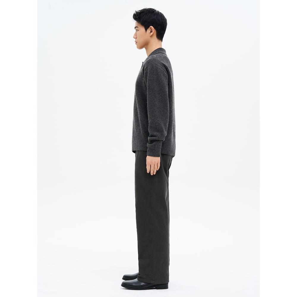 8SECONDS Side Button Collar Knit Ash