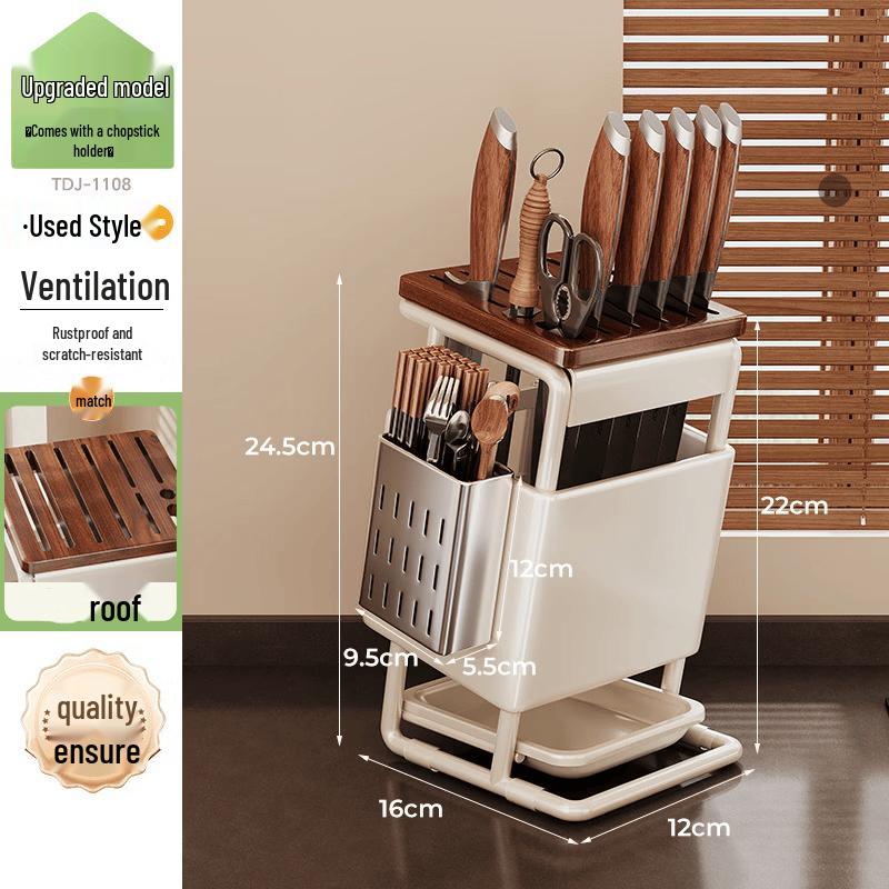 

Retro Cream Multifunctional Kitchen Knife Holder