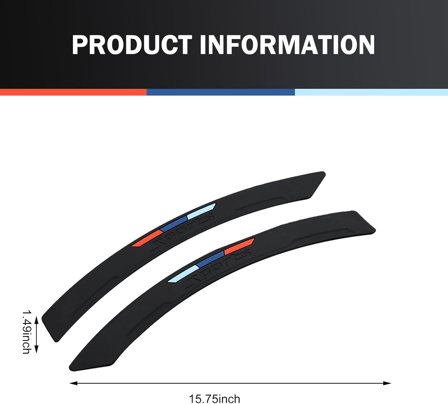 

2-Pack Silicone Wheel Arch Protectors, Self-Adhesive Eyebrow Strips, Universal Black Mudguard Trim United States