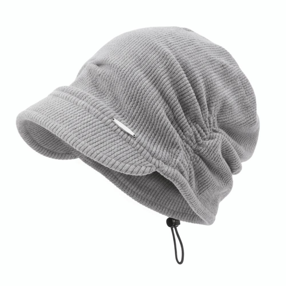 Ear Protection Visor Beanie Hat Oversized Fit Warm Winter Hats Soft Slouchy Beanie Hat  For Women
