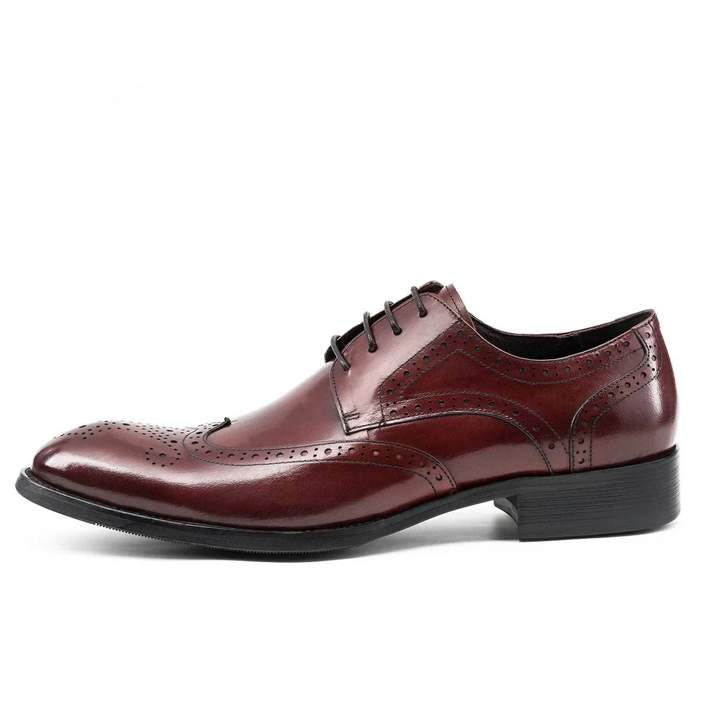 Fashion 2024 New Cowhide Block Carved Men's Shoes Genuine Leather British Men's Shoes Vintage Classic Dress Shoes Handmade High Quality