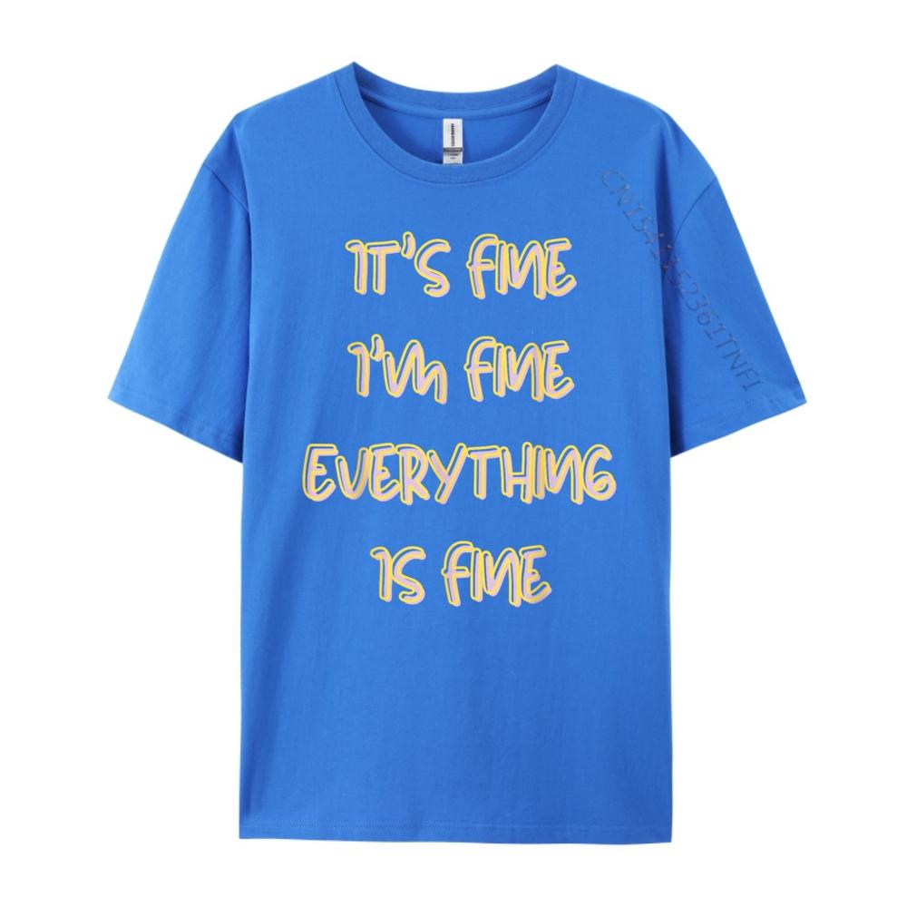 Funny Black Cat It Fine I M Fine Everything Is Fine Designer T Shirt Men T-Shirts