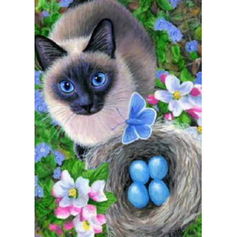 DIY Cat 5D Diamond Painting Full Round Drill Animal Diamond Embroidery Cross Stitch Mosaic Kits Resin Wall Art Home Decor