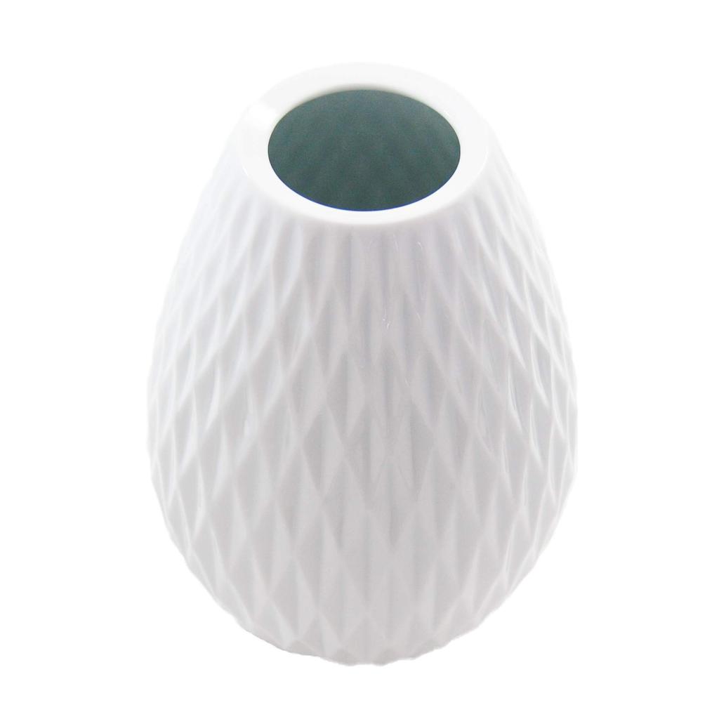 Koransha White Porcelain Diamond Piece Vase, Design, 299-NSR, White, 22.8cm, 299-NSR1
