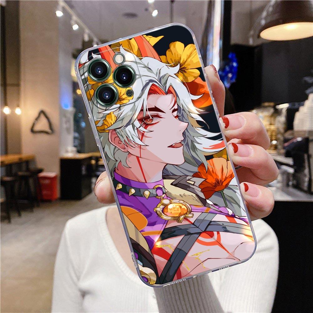 

Прозрачный чехол для телефона Apple iPhone 12 11 13 Pro Max mini XS X XR 7 8 6 Plus SE Чехол Аниме Genshin Impact Flower Game iphone 6 or 6s