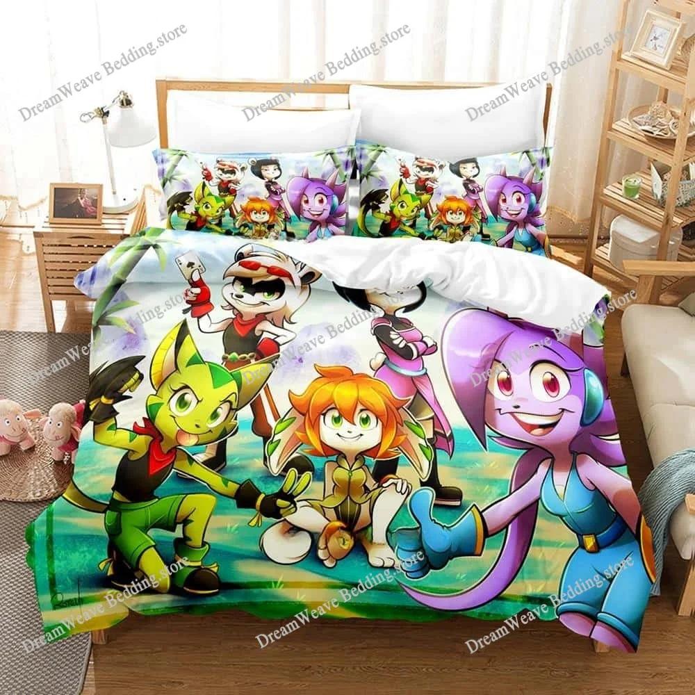 New Game Freedom Planet Bedding Set Duvet Cover Comforter Bed Set Quilt Cover Pillowcase King Queen Twin Size Boys Girls Adult74