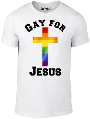 T-shirt Gay per Gesù Uomo Donna Top - T-Shirt Divertente Uomo Donna Top religione Cristo battuta retro bibbia orgoglio