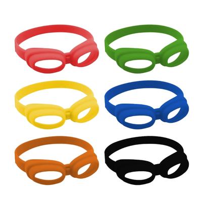 Set di 6 Adesivi per Bottiglie di Birra Etichette Colorate a Forma di Occhiali da Birra Marcatore in Silicone per Calici da Vino per Feste e Riunioni