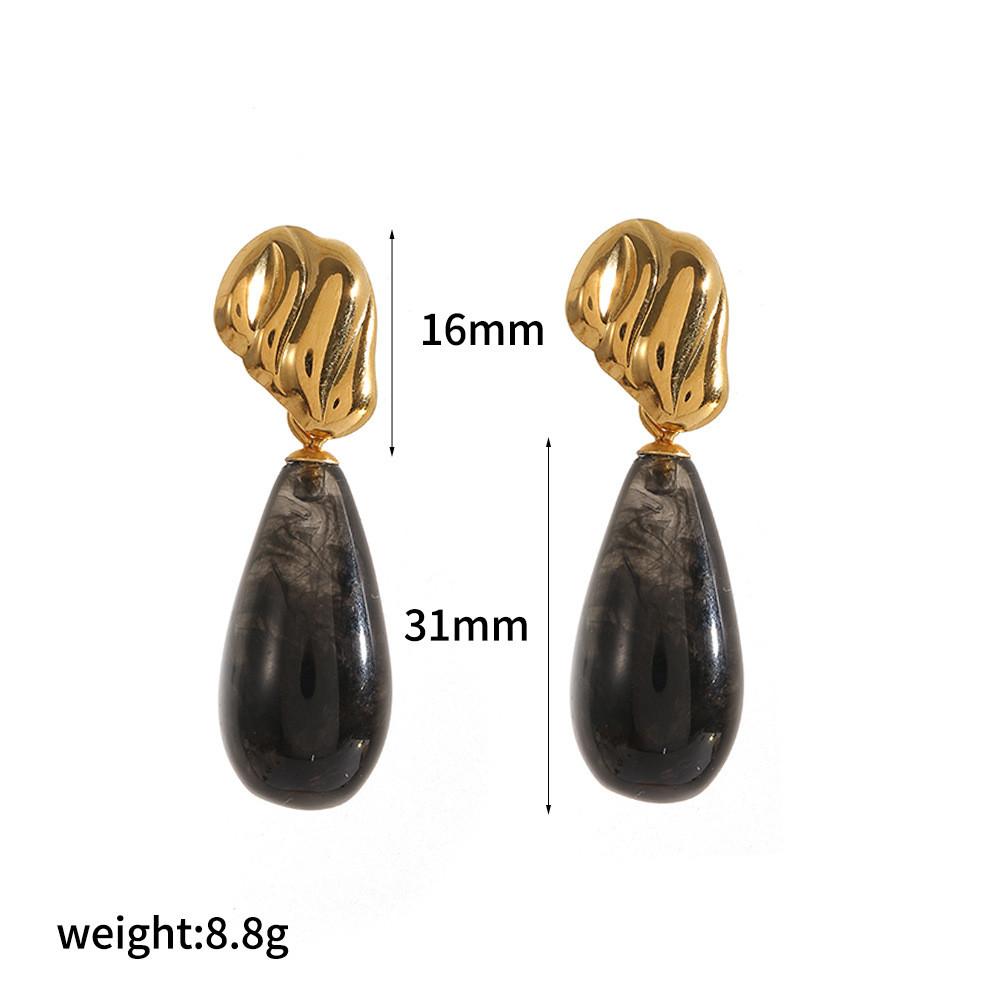 Geometric Resin Earrings For Women With Stainless Steel Design Trendy Jewelry