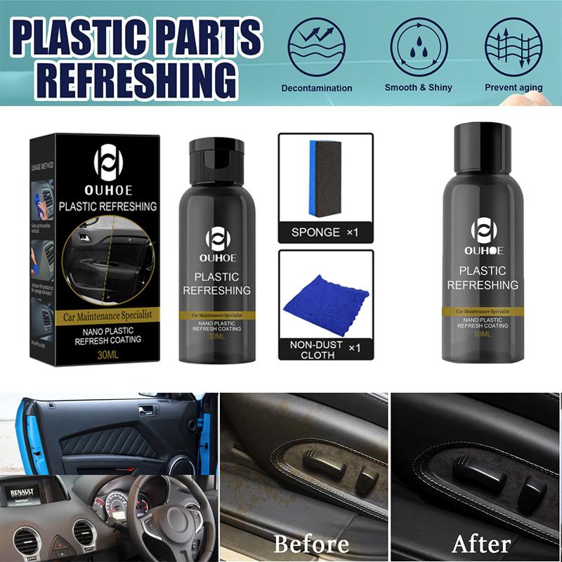 5pcs OUHOE Cars Plastic Refreshing Coating Kit 30/50ML Waterproof Automotive Plastic Parts Refurbish Plastic Restorer Agent