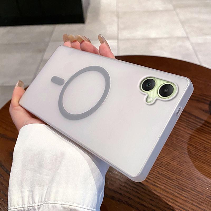 

Для Samsung Galaxy A06 4G Магнітний чохол Сумісний з MagSafe Матовий ПК Чохол для телефону Titanium Grey