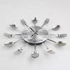 Modern Spoon Fork Wall Clock 3D Metal Clock Room Home Decoration Decorative Horloge  Kitchen