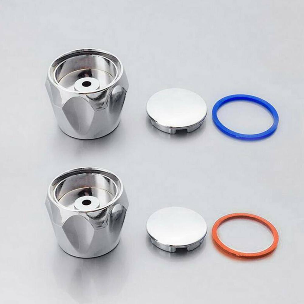 

2pcs Faucet Handle Faucet Knob Handle Cold & Hot Tap Top Head Chrome Plated Replacement Set Bathroom Faucet Accessories армия зеленый