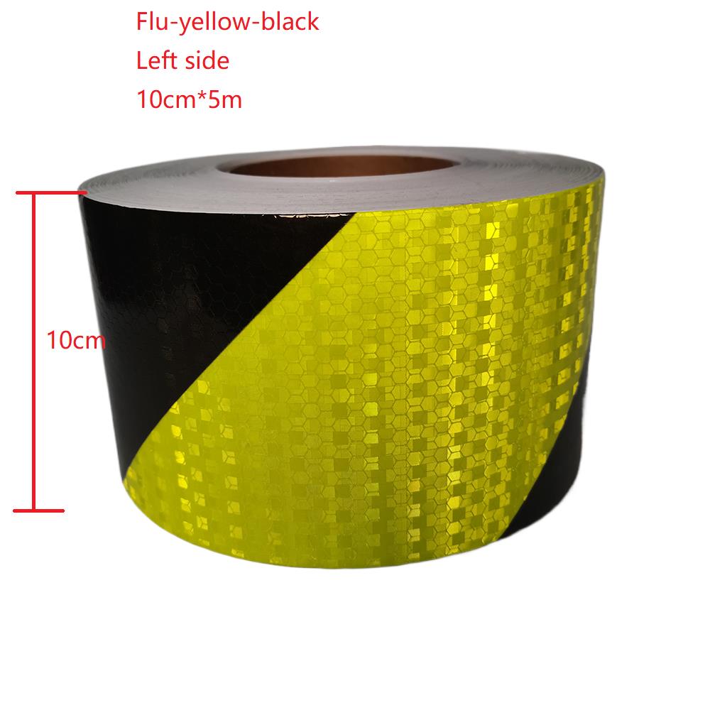 5cm/10cm/15cm/20cm*5M Fluorescent-Yellow-Black Twill Reflective Tapes Waterproof Adhesive Warning Stickers For Car Truck Trailer