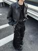 Men's High Street Trendy PU Leather Plaid Jacket - Autumn/Winter Short Casual Style