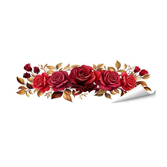 Autocollant pour abattant de WC Fleurs Autocollant Mural de Salle de Bain Adhésif DIY Imperméable Décalcomanies Florales pour Abattant de WC Décoration de Chasse d'Eau de Salle de Bain