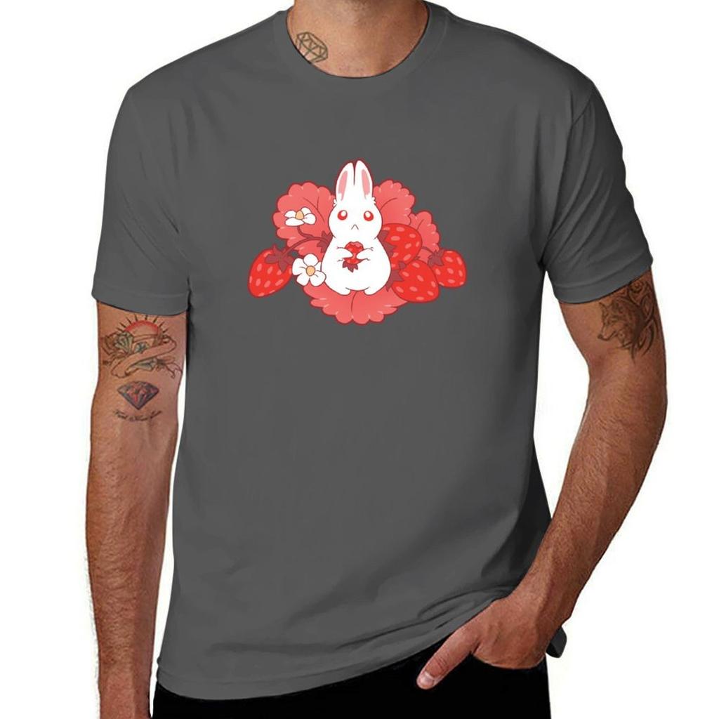 Strawbunny Delight T-Shirt Man T Shirt Cotton T Shirt Man Cotton T-Shirt