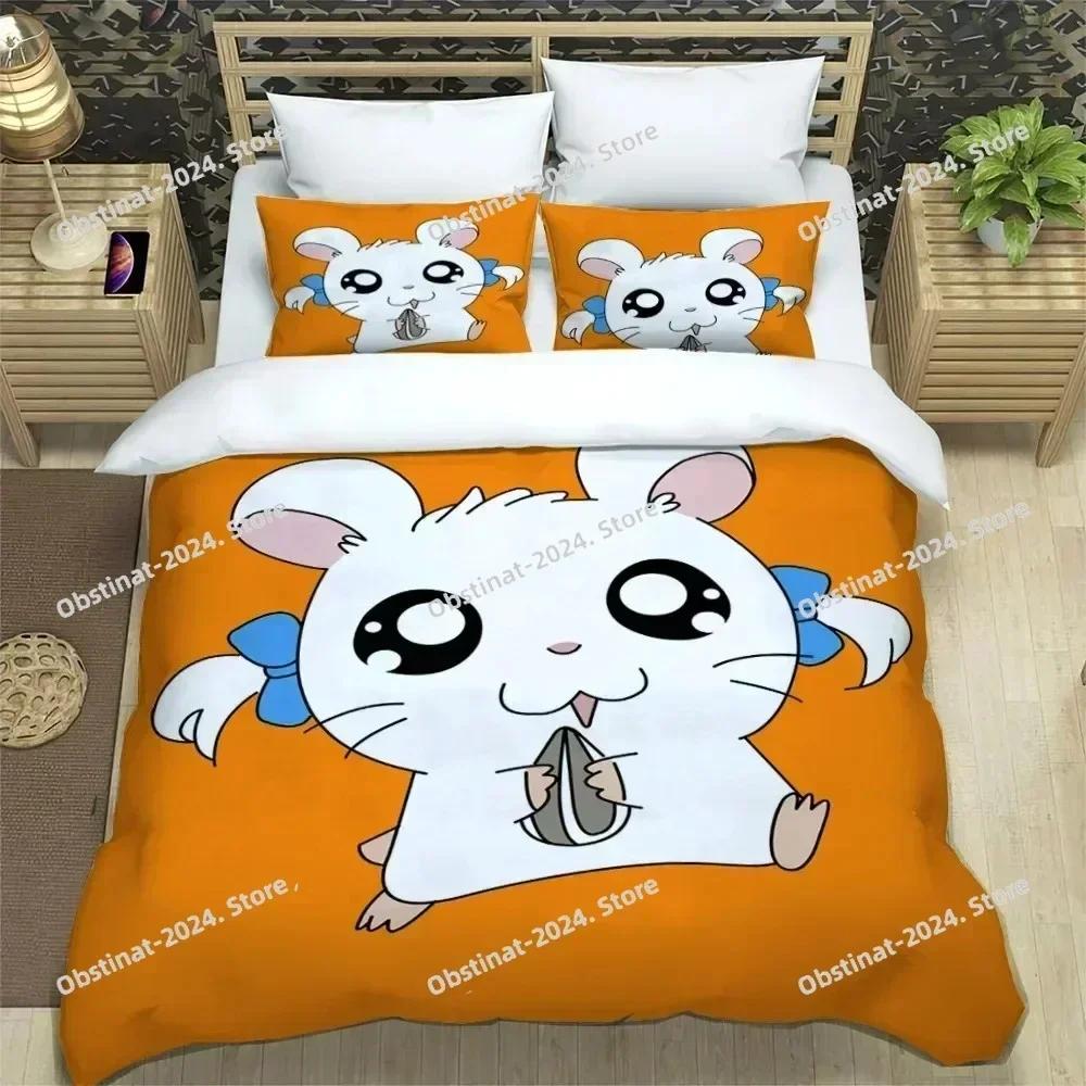 3D Printing Cartoon Lovely Hamtaro Bedding Set Duvet Cover Pillow Set Birthday Gift Boys Quilt Cover Bedding Home Textiles