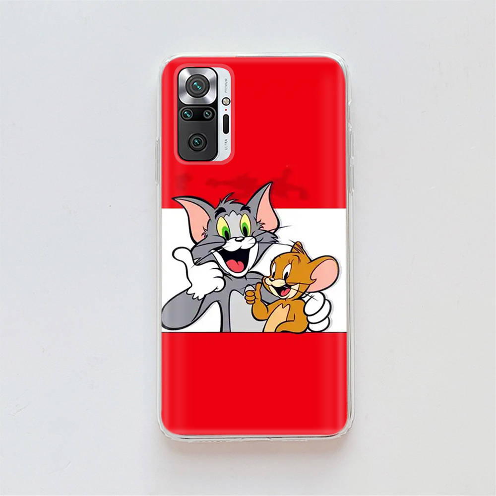Transparent Case for Samsung A04 A14 A23 A34 A54 M23 M33 M52 M53 Realme Narzo 50 50I 50a Prime C35 C55 C30S 10 9 Pro T-94 Tom Jerry Cat Mouse
