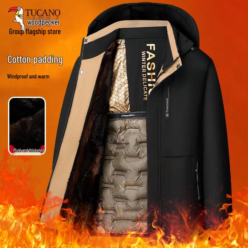 Men's Winter Cotton Padded Jacket for Middle-aged & Elderly - Warm Grandpa Coat