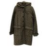 Mizuiro Ind Hooded Quilted Coat M Khaki Green Women Used