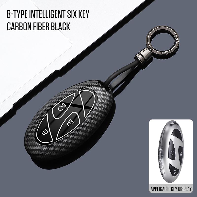 Car ABS TPU Key Case Cover Holder Buckle For Hyundai Ionic 6 Grandeur GN7 Kona Ev New Grand Prix 5/7Buttons Key Shell Decoration