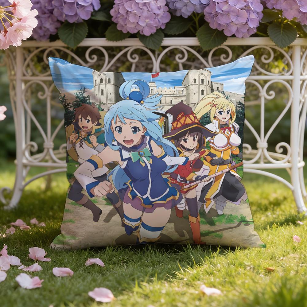 Anime I-Isekai Q-Quartet Kissenbezug Home & Auto Doppelszenen-Kissenbezug: Wendbar für höchsten Tragekomfort