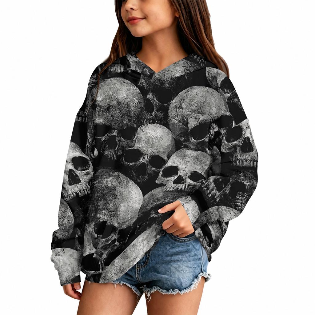 Kids Halloween Casual Printed Hoodie for Boys and Girls