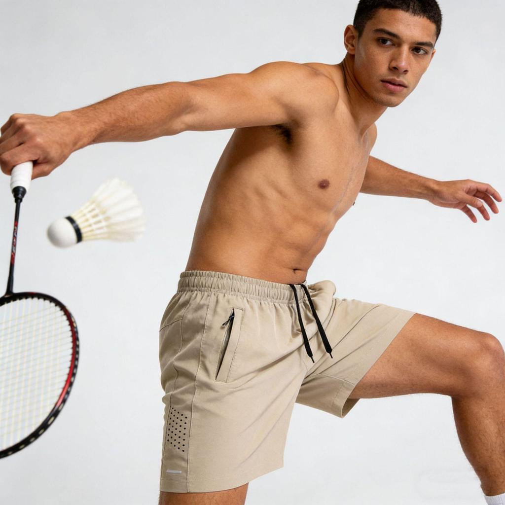 Men's Quick-Dry Breathable Outdoor Beach Shorts - Elastic Waist, Large Size, Casual Five-Point Fitness Pants