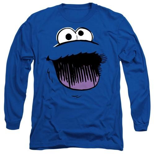 Sesame Street Unisex Adult Cookie Monster Sketch Face Long-Sleeved T-Shirt