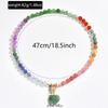 Cross-border Dopamine Natural Stone Bead Necklace, Small Fashion Gradient Heart Pendant Choker Chain for Women