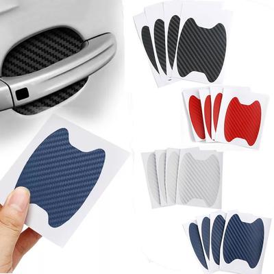 Textura fibră de carbon Mâner ușii mașinii Cupă Autocolante de protecție împotriva zgârieturii Autocolant exterior impermeabil pentru bol pentru ușă