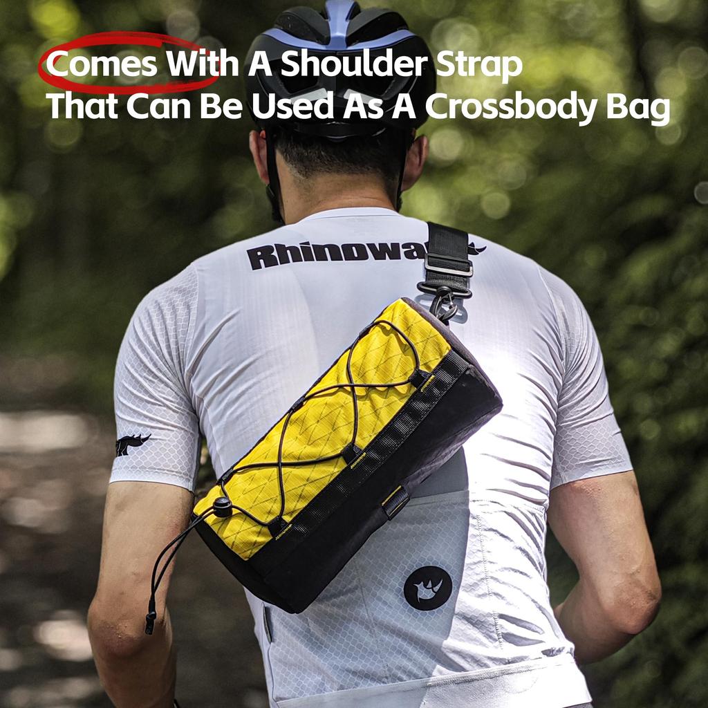 Rhinowalk Waterproof Bicycle Handlebar Bag, Front Bicycle Bag with Frame Storage, Roll Bag, Mountain Bike Commuter Shoulder Bag, Professional Cycling