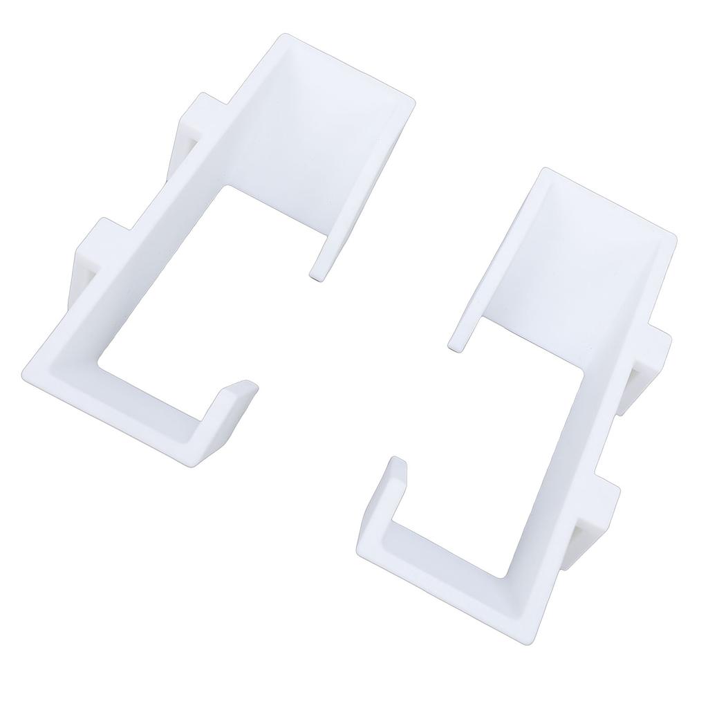 2 Pcs Tennis Racket Wall Mount Secure Non Slip Prevent Scratches Sports Court Fence Hook White