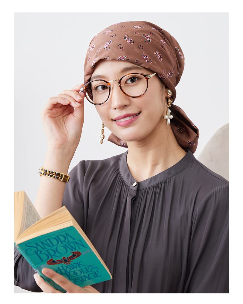 KISS MY LIFE Women's Petit Paisley Turban for Chemotherapy, Champagne Brown (kml100134a)