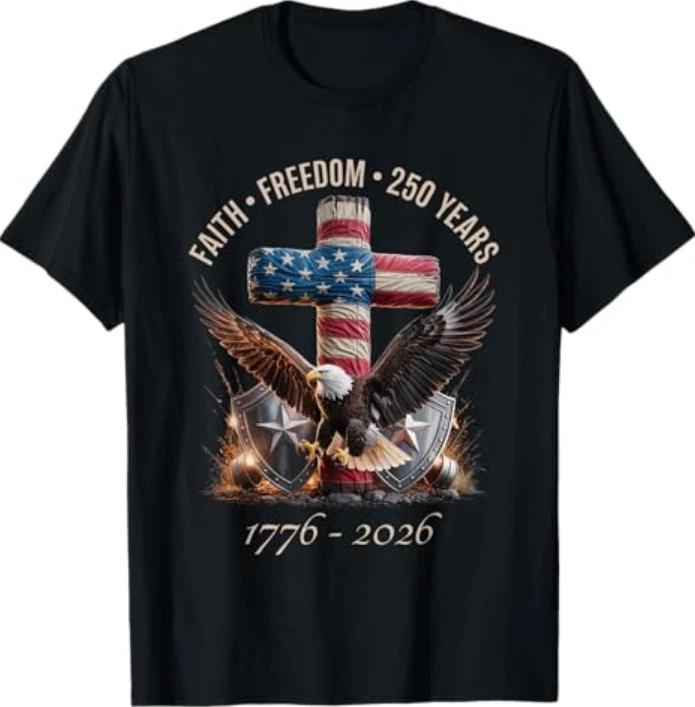 Vintage Faith Freedom 250 Years 17762026 Independence Usa Tshirt S
