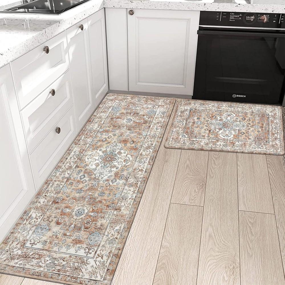 Anti Fatigue Kitchen Mat Boho Carpet Vintage Rugs Non-Slip Kitchen Mat for Floor Comfort Kitchen Floor Mats for Sink Laundry