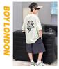 Boys' Korean Style Short-Sleeve Hip Hop T-shirt - Trendy Summer Round Neck for Medium and Large Children