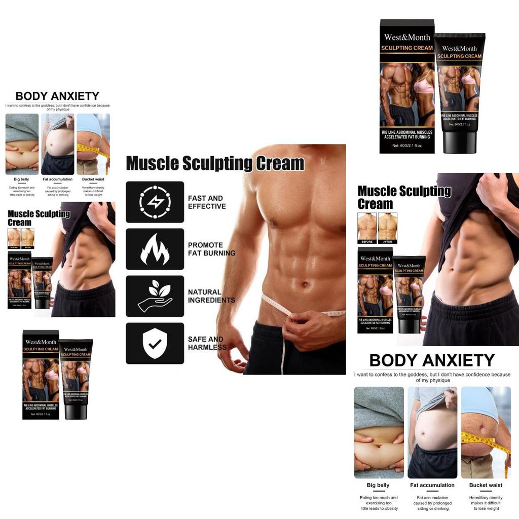 West Month Muskelformungscreme zum Straffen und Definieren der Bauchmuskeln mit schlankmachenden Eigenschaften