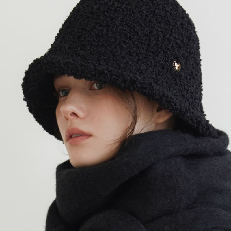 

халден мохнатая буклированная панама (C041_черный) black