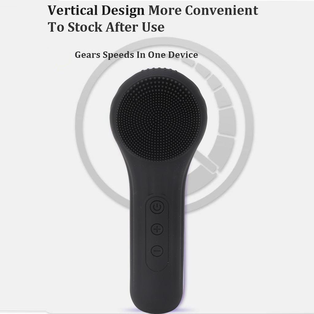 Double Sided Face Cleanser Machine Hot Compression Waterproof Multi Functional Rechargeable Silicone Vibration Facial Cleansing Brush