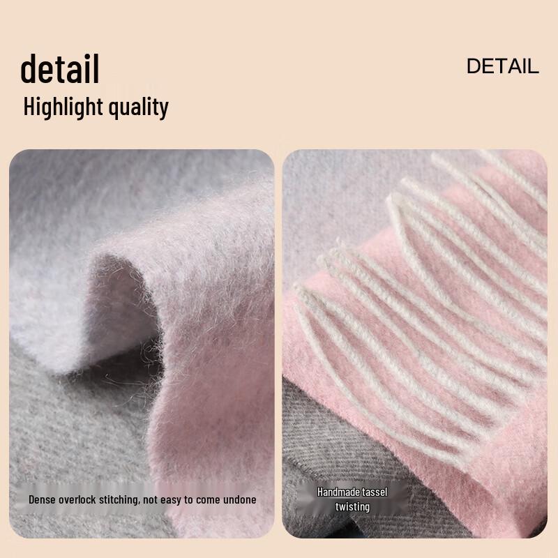 MIIOW Damski gradientowy szal szal z wełny kaszmirowej