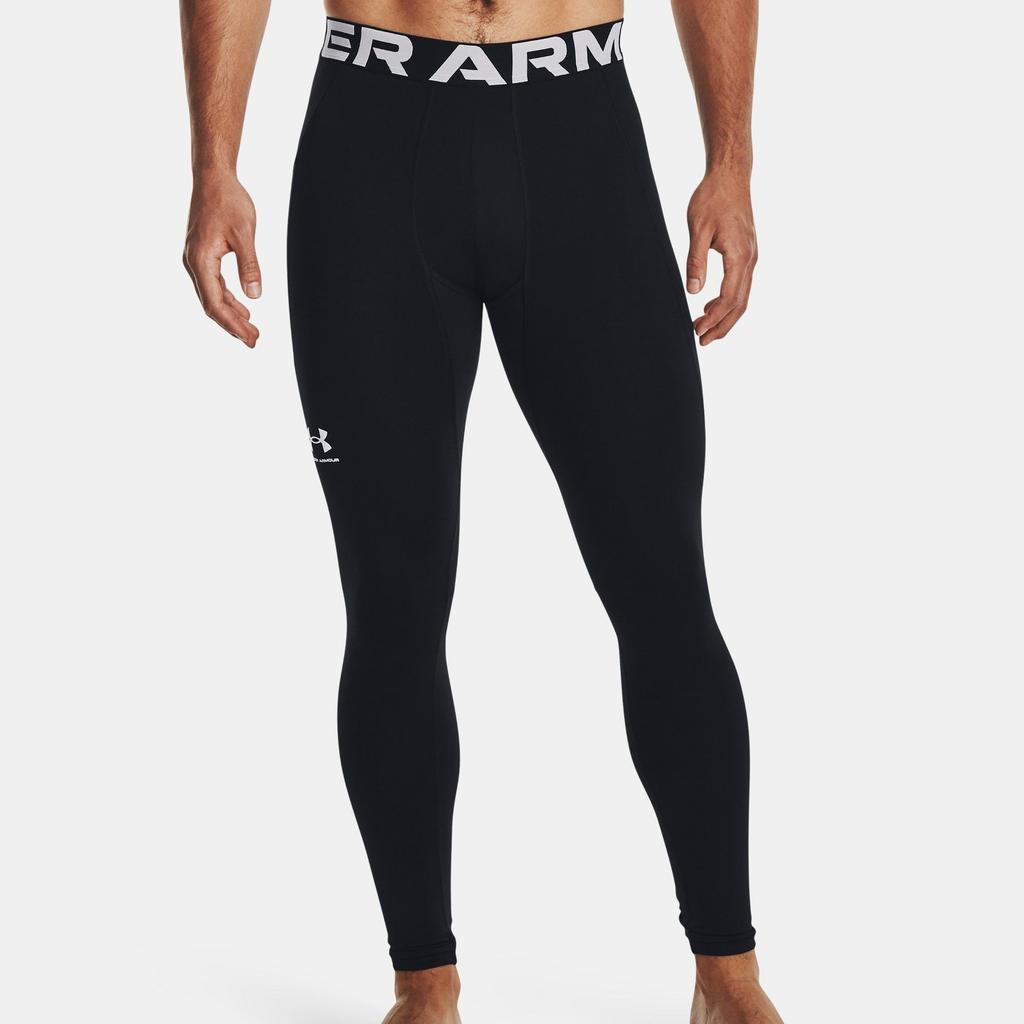 Under Armour ColdGear® Letter Logo Print Mid-Rise Slim Fit Sports Pants Men Pants Black 1366075-002