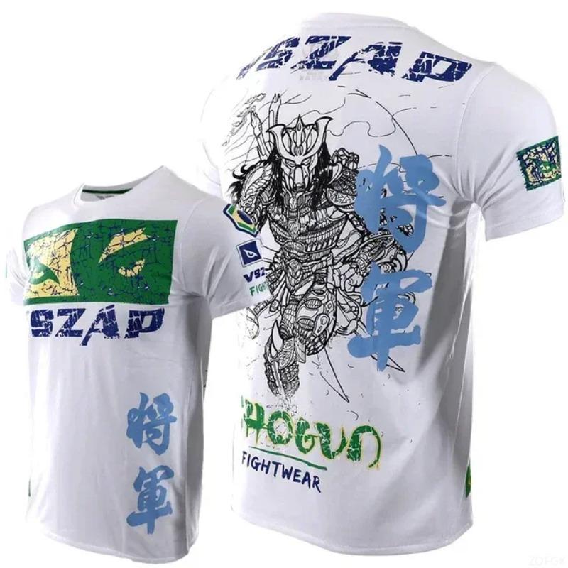 3D-Druck Sport Schnelltrocknend Atmungsaktiv Herren T-Shirt Brazilian Jiu-jitsu MMA Boxen Training Muay Thai Kampf Street Kurzarm