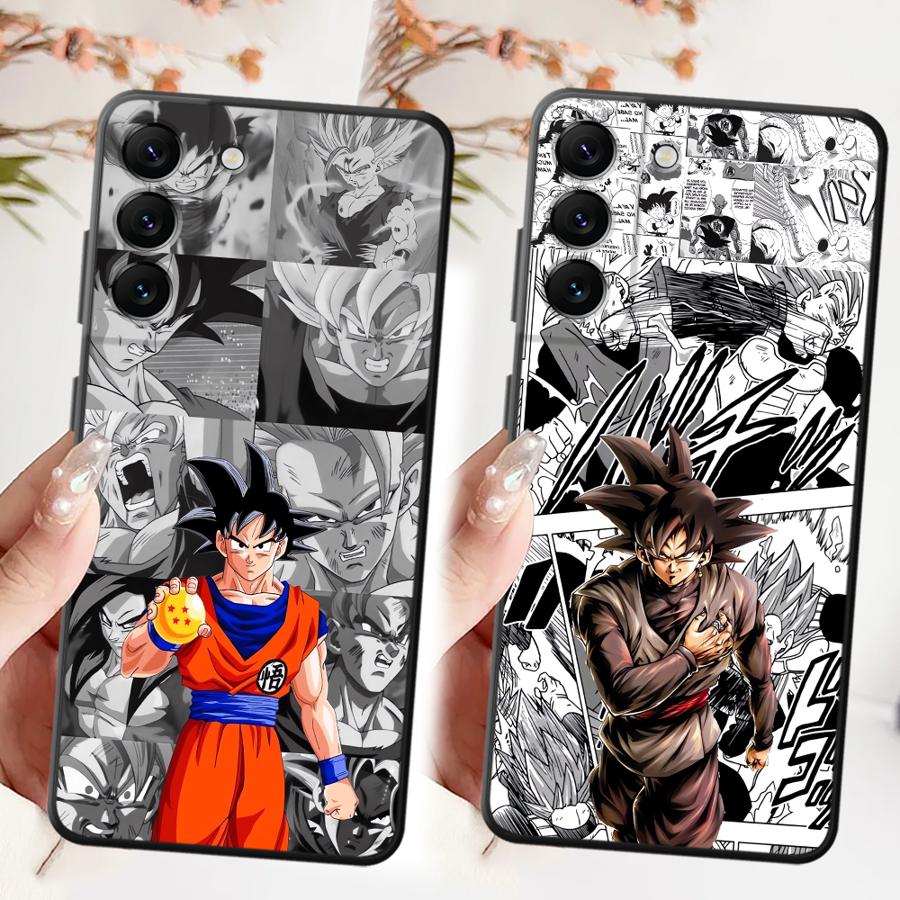 Black Soft Phone Cover Case for Samsung Galaxy A26 A72 A23 A53 A51 A73 A22 A52 A36 A32 A35 A25 A71 A41 A24 A55 Dragon Ball