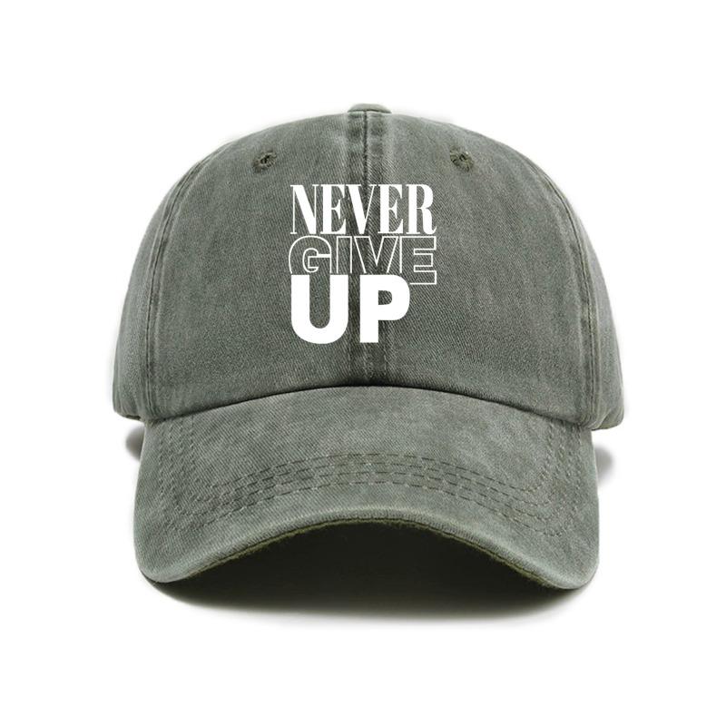 1 Stück Unisex 'never Give Up' Baseballkappe, verstellbare Sonnenschutzkappe, lässige Outdoor-Reise-Fahrerkappen für den täglichen Gebrauch, reise